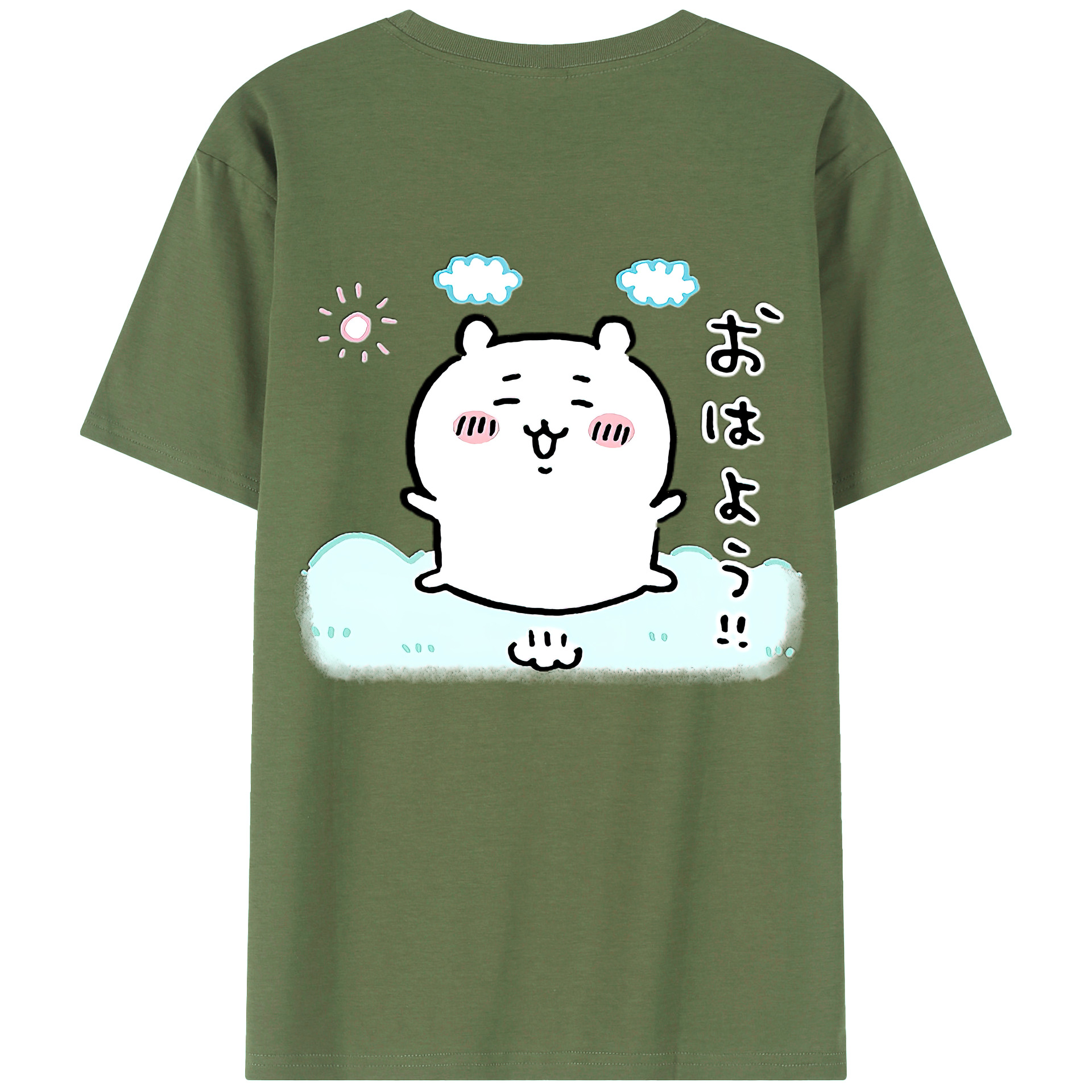 （画像用） ちいかわ ちいかわ Chii-kawa chiikawa 綿100％ メンズ半袖Tシャツ（バックプリント） 通気性